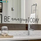 Прекрасная удивительная сегодняшняя Зеркальная Наклейка для ванной комнаты вдохновляющая Цитата придайте себе силы Съемные Фрески YT6215