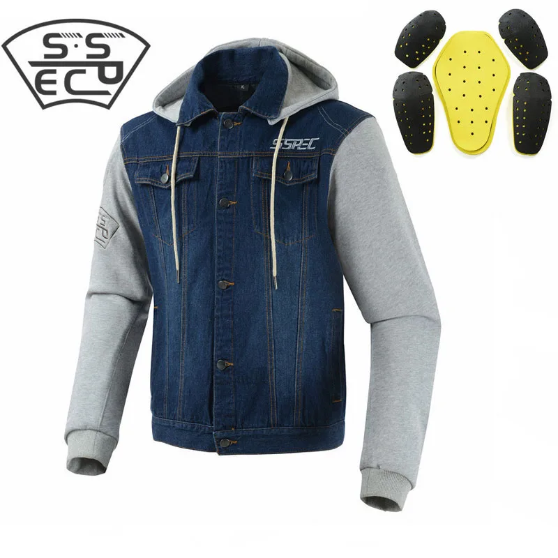 

Windbreaker Moto Man's Racing Casual Denim Jacket Motocross Coat Motorcycle Jaqueta Motoqueiro With Protection Off-Road Jackets