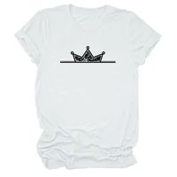 crown prints do old effect tops plus size women gothic punk tshirt letter o neck white top 90s plus size