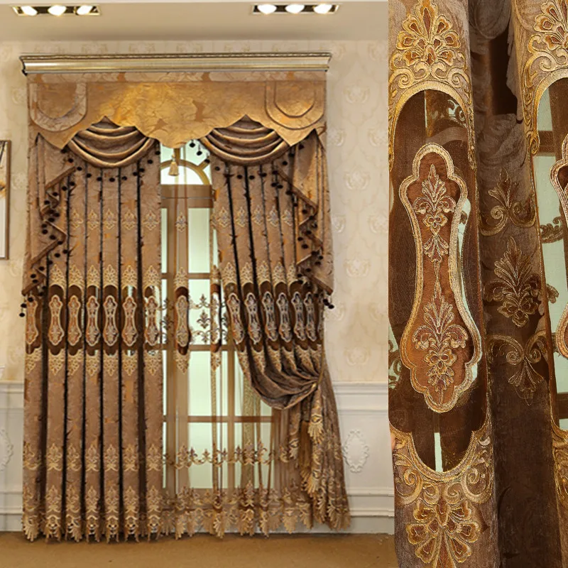 Европейская и американская Высококачественная ажурная коричневая вышитая