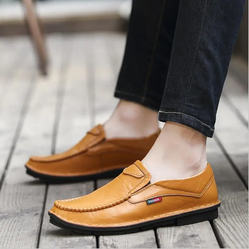 Мужская обувь из натуральной кожи Сезон весна-осень Модная мужская повседневная