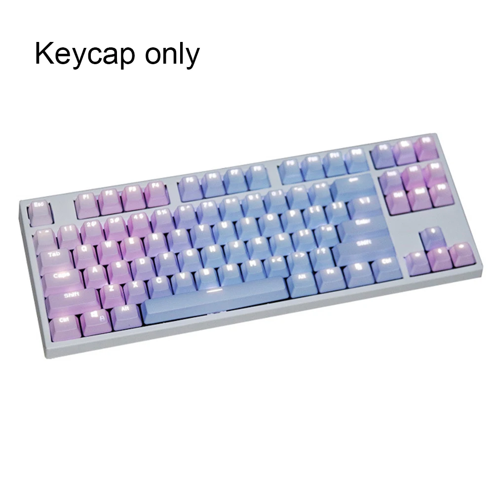 

Mechanical Keyboard Fashion Office Rainbow Color Colorful Gaming PBT Double Shot Keycap Set Decorative Dyesub Computer Accessory