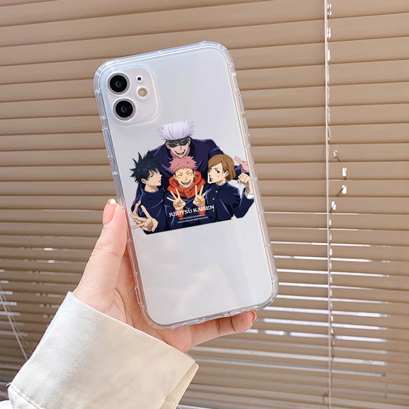 new shockproof silcone phone case for iphone 12 mini 11 pro max 13 xs xr x 8 7 6 6s plus se2 japanese anime jujutsu kaisen cover free global shipping