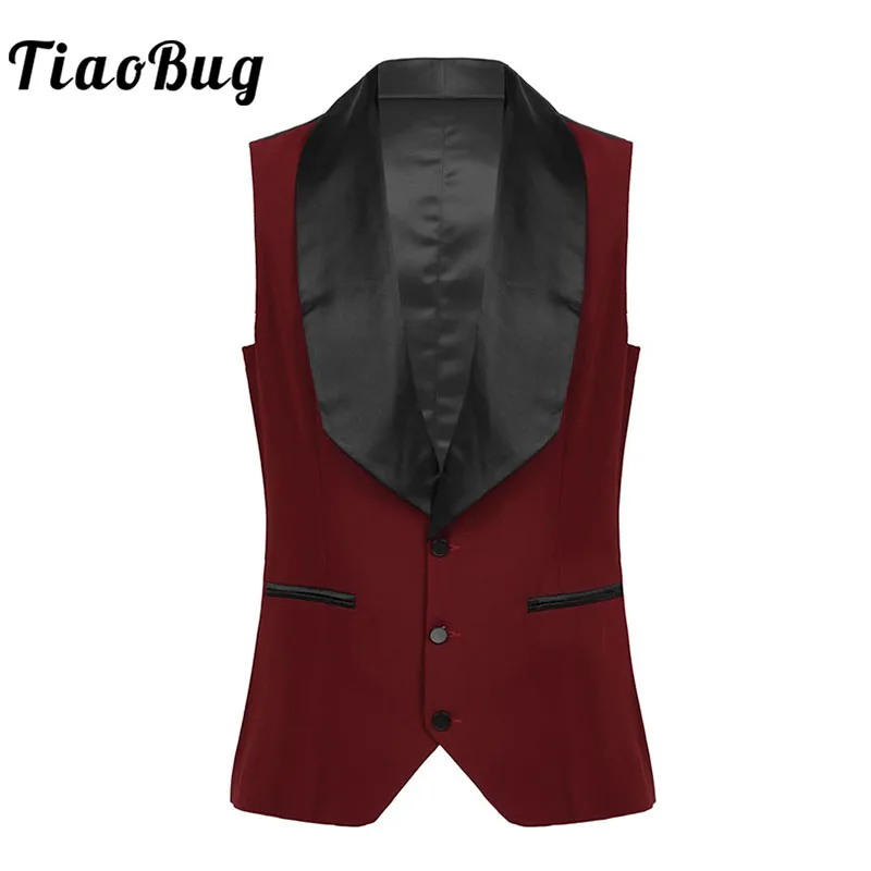 

Men Sleeveless Single Breasted Slim Lapel Waistcoat Graduation Ceremony Wedding Party Business Jacket Casual Patchwork Suit Vest