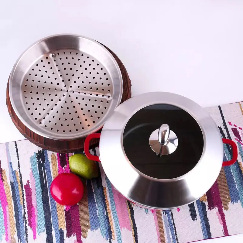 Толстая антипригарная кастрюля суповая нижняя пароварка сковорода газовая