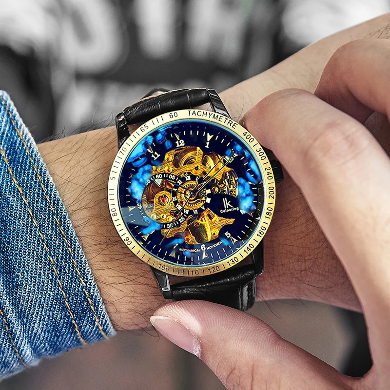 Relojes 2019 мужские часы с полым скелетом автоматические механические военные
