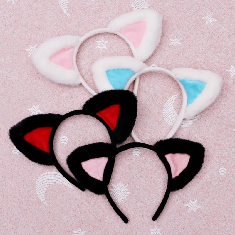 Для женщин для девочек милые Детские ободки с кошачьими ушками плюшевые головная