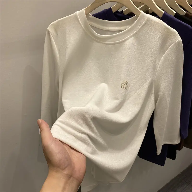 Женская футболка с круглым вырезом TSXT Повседневная Свободная в Корейском стиле