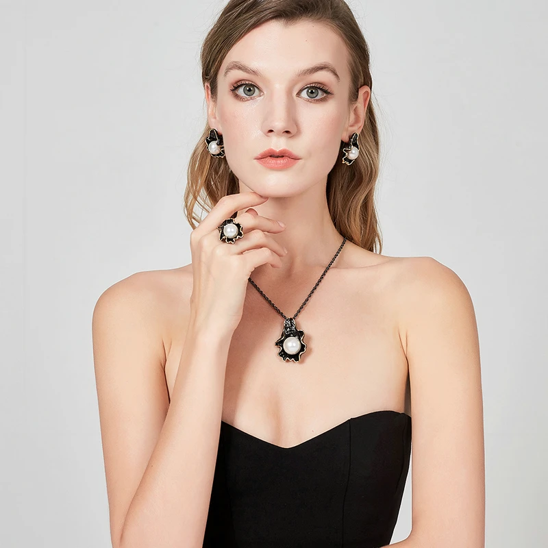 Mytys высококачественное античное черное кольцо женское справа слева похожее на