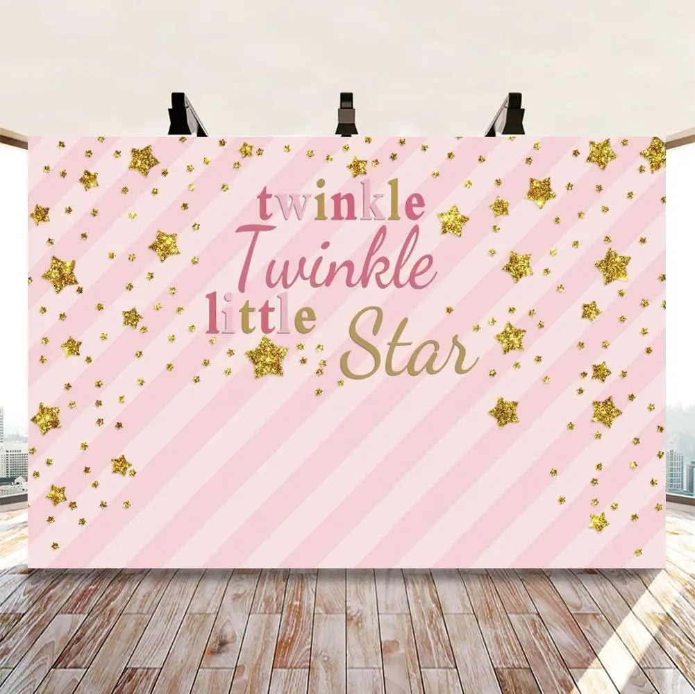 

Фон для фотосъемки новорожденных с изображением полового пола, розового, золотого, мерцающего, мерцающего, маленькой звезды, детского дня р...