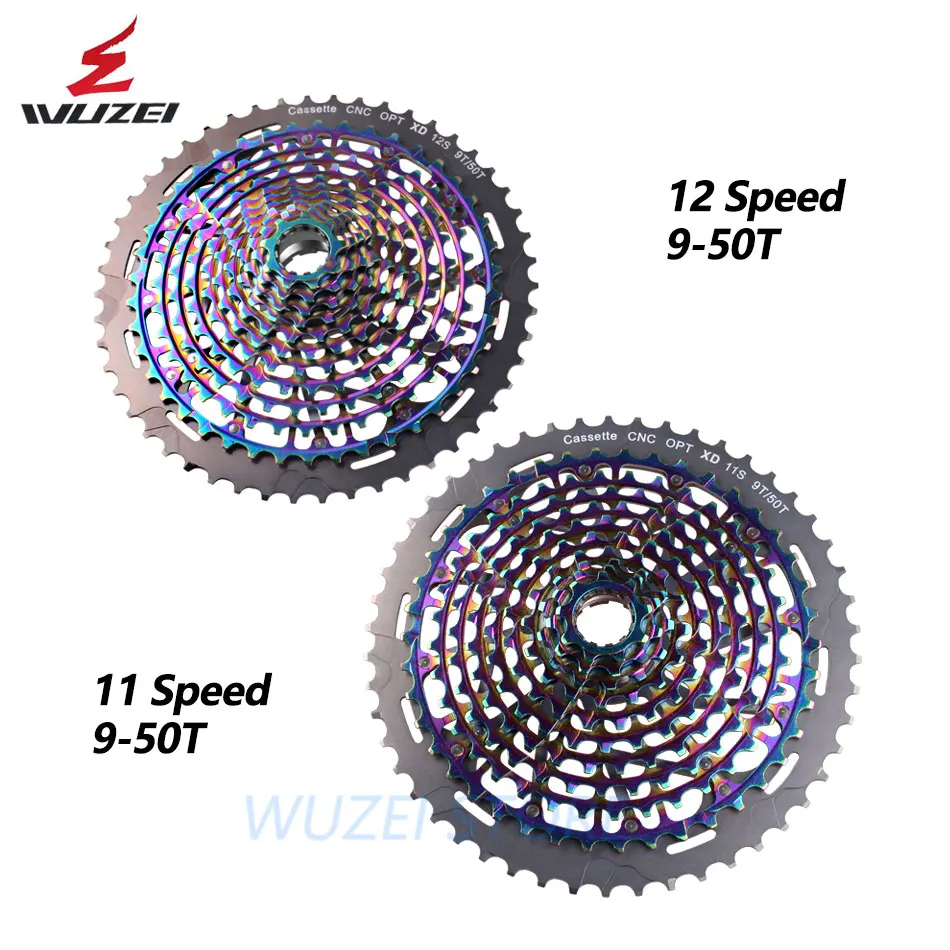 WUZEI MTB 11/12 speed 9 50T Кассетная лента конечная XD Радуга 375 г кассета ультра светильник