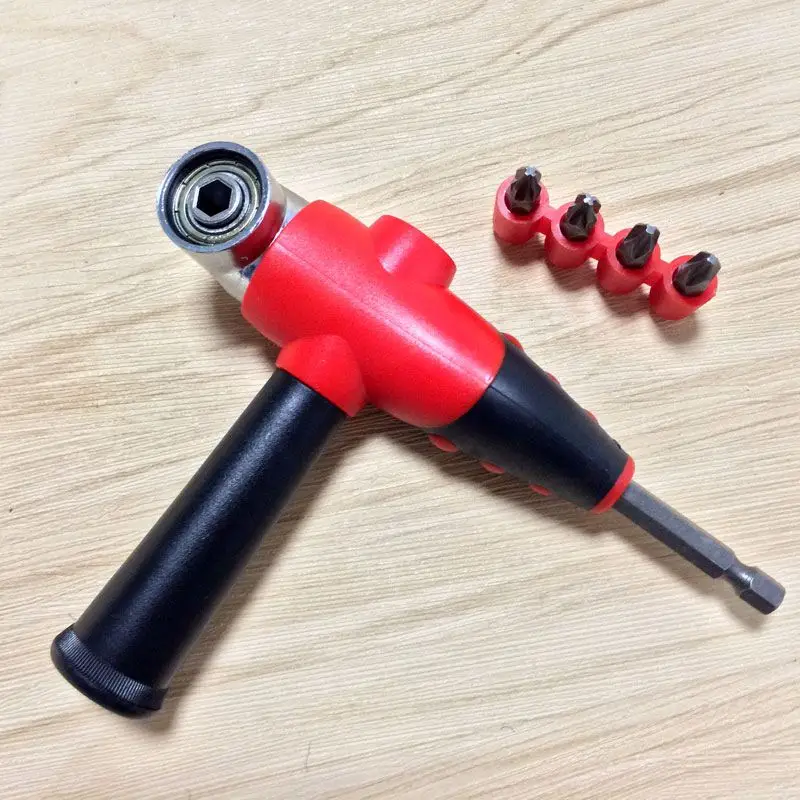 ABFU-1/4 inch Magnetic Angle Bit Driver Adapter Screwdriver Adjustable Thumb Flange Off-Set Power Head Drill + Phillips Bi | Инструменты