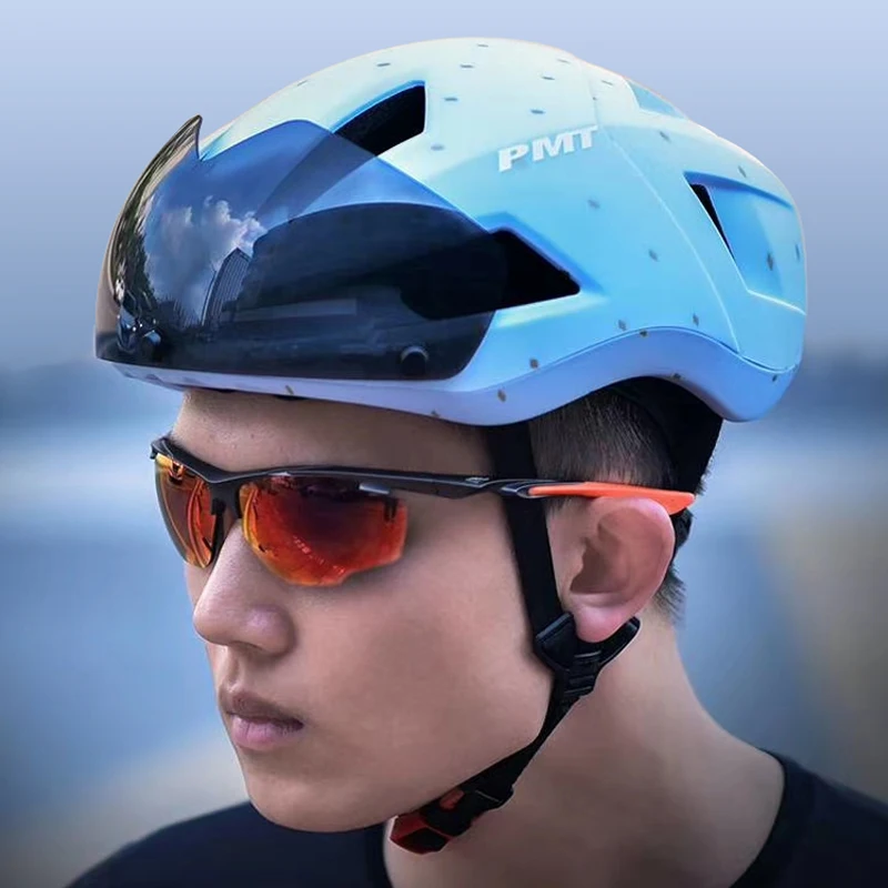 

Шлем велосипедный PMT унисекс, цельнолитой, для езды на горном велосипеде, с очками