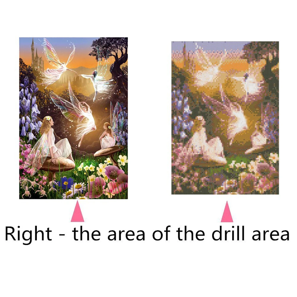 Алмазная живопись фея девушка полная дрель 5D DIY вышитый бриллиантами Ангел Elf Wings