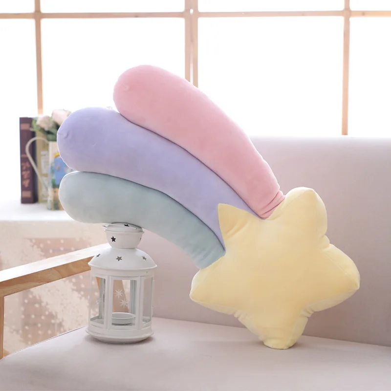 

INS Sofa Pillow/Cushion Cloud Star Moon Hill Shell Plush Toy Colorful Rainbow Baby Girl Room Decoration Throw Pillow Stuffed Toy