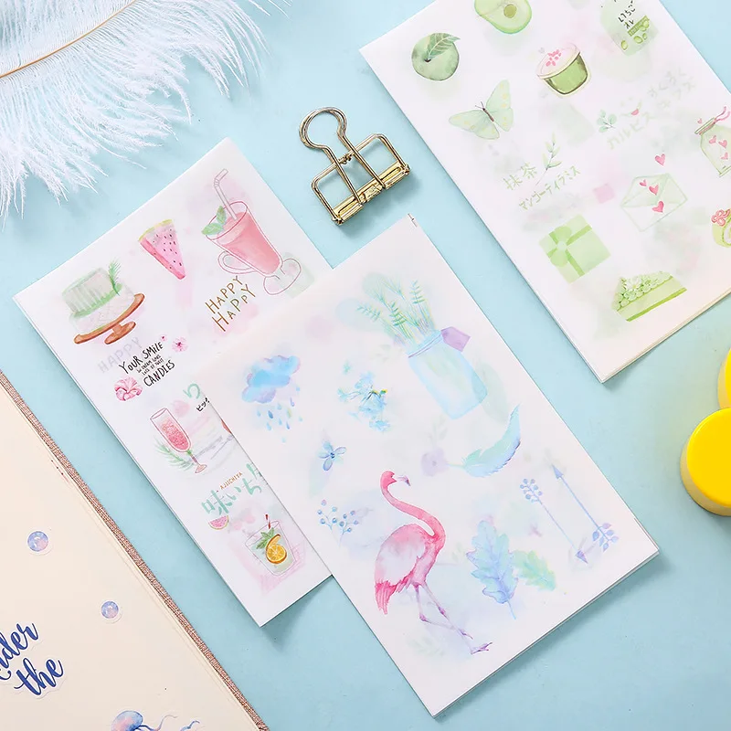 24 упак./лот клейкие наклейки для пикника иллюстрации художественные сделай сам