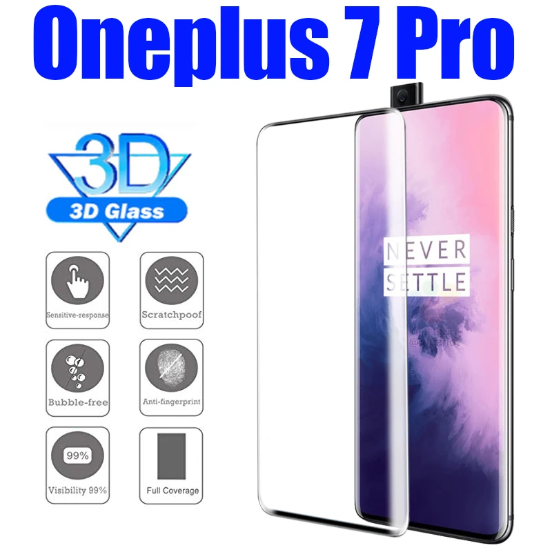 

Закаленное стекло для oneplus 7pro, Защитное стекло для oneplus 7 pro, oneplus 7, 1 +, 7, onepls, пленка, onepus 3d glas
