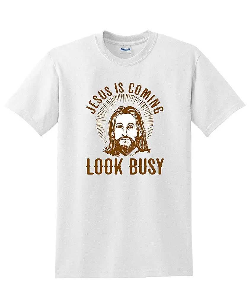 Иисус идет выглядят занятыми смешные футболки| |