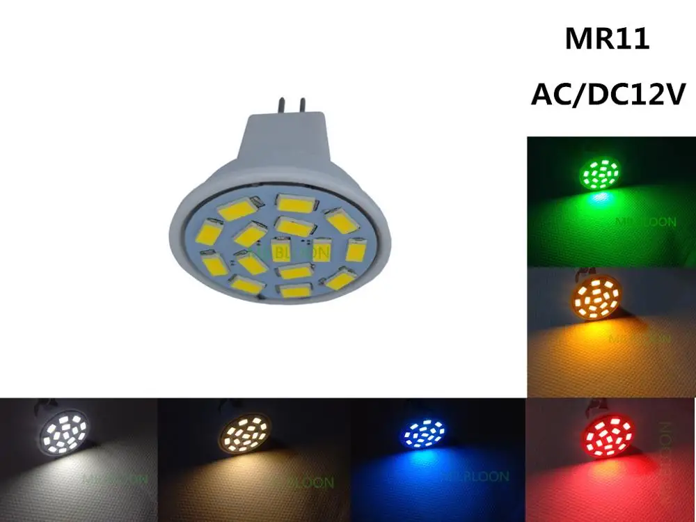 AC12V DC12V синий прожектор mr11 12 В красный MR11 зеленый желтый диаметр 35 мм