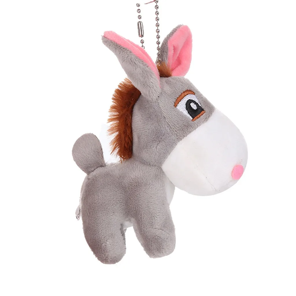C Kawaii Little Donkey плюшевые игрушки для брелка милый мини-кулон мягкие животные кукла девушки сумка в виде игрушки кулон рюкзак аксессуары - Цвет: C