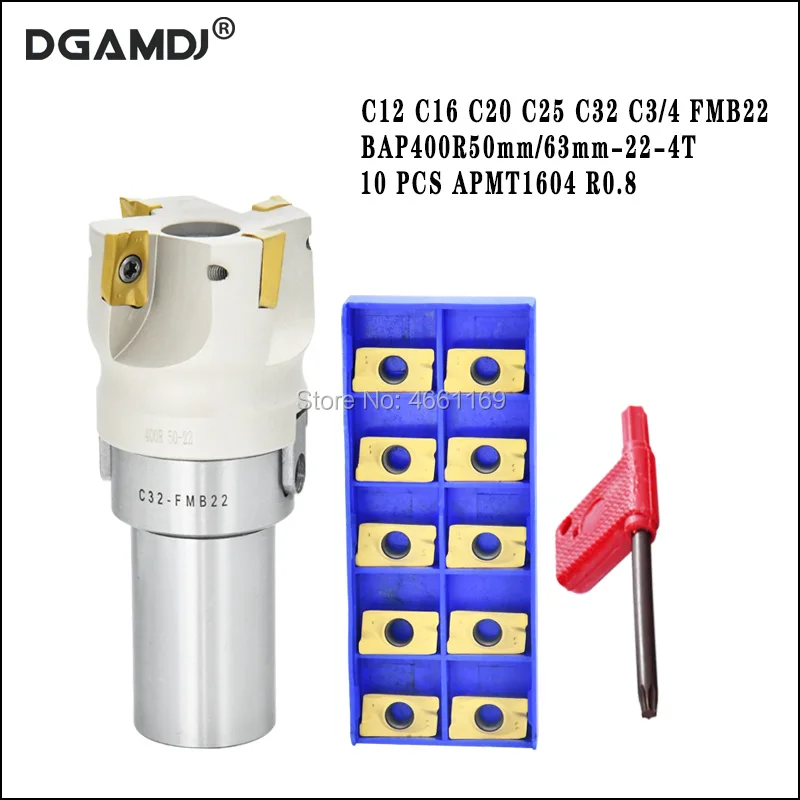 1 комплект C12 C16 C20 C25 C32 C3/4 FMB22 фрезерный инструмент держатель + BAP400R50/63 22 4T фреза