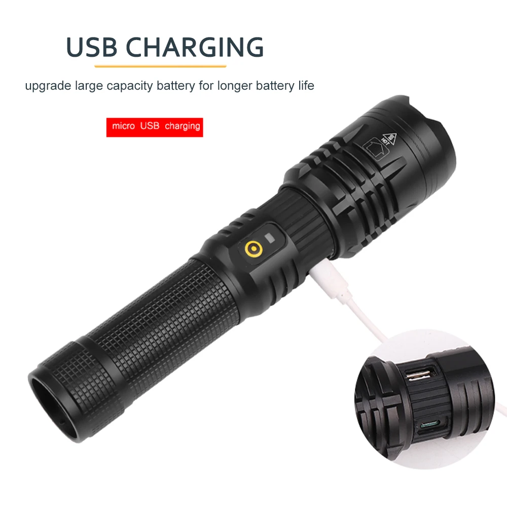 Светодиодный фонарик Asafee XHP70 с зумом 1500LM 18650 яркий Перезаряжаемый USB XHP 70