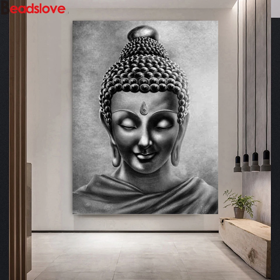 Большая картина из страз статуя Будды икона вышивка крестиком мозаика сделай сам