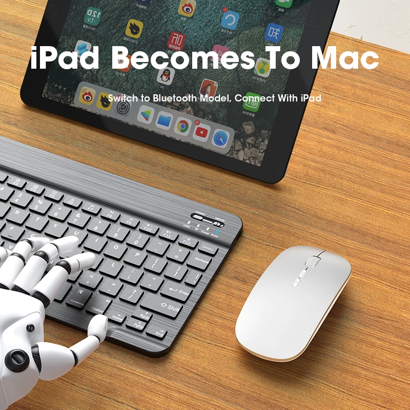 

Bluetooth Mouse Wireless Computer Mute Mouse For iPad Laptop PC 2.4GHz USB Adapter Silent Mice Rechargeable DPI Adjustable Mouse