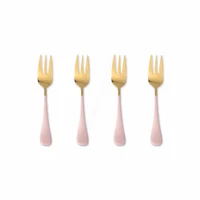 stainless steel cutlery set pink gold dinnerware set western food cutlery kitchen tableware forks dinnerware set flatware