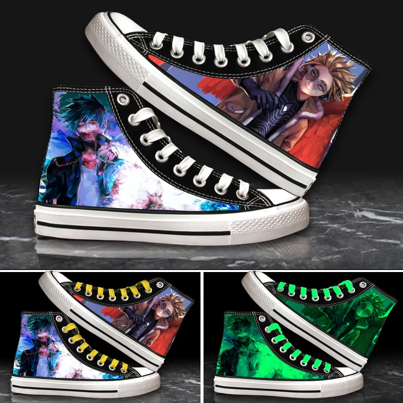 Аниме Мой боку нет героев Академия ночное освещение плимсоллы холщовая обувь