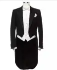 Мужской костюм-тройка, облегающий пиджак, свадебный пиджак, ласточкин хвост, 2020