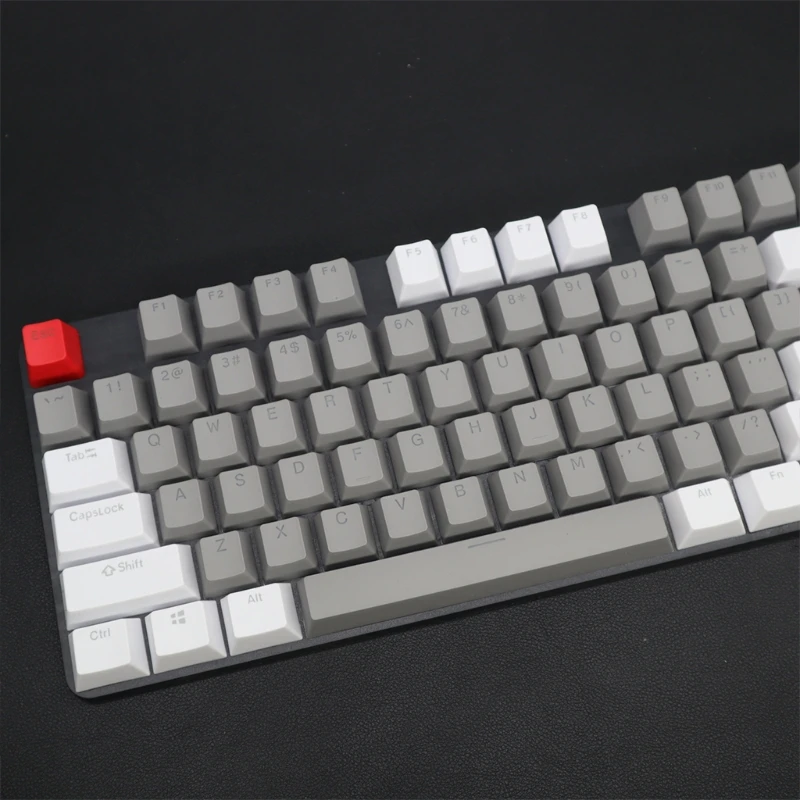 Three Colors Mechanical Keyboard Keycaps 104PCS Light Transmitting Key Cover Compatible with Cherry MX GK61 64 84 96