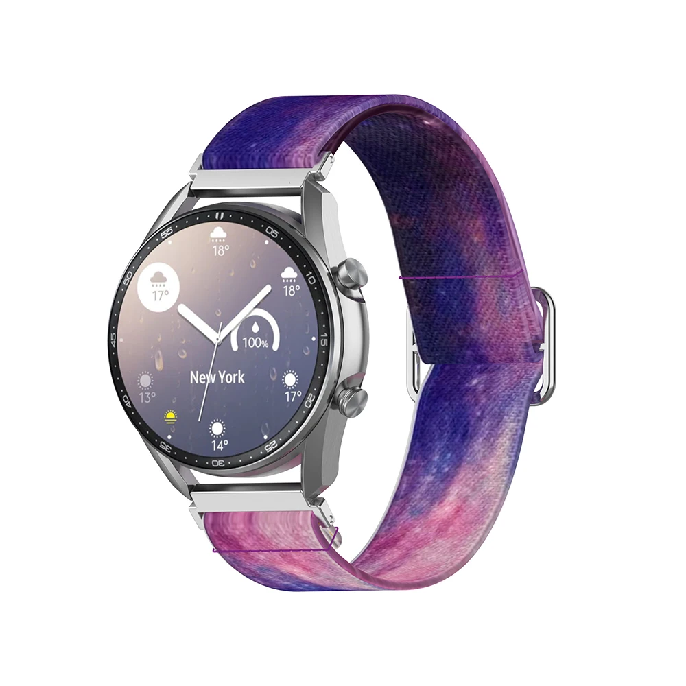 

20mm 22mm Elasctic Solo Loop Band for Samsung Galaxy watch 3/46mm/42mm/active 2/Gear S3 bracelet Huawei watch GT/2/2e/Pro strap