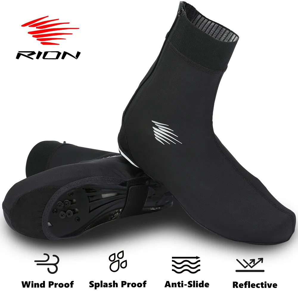  - RION Cycling Shoes Covers Men Women Windproof MTB Bike Bicycle Overshoes Waterproof Reflective Bicycle Accessories Unisex