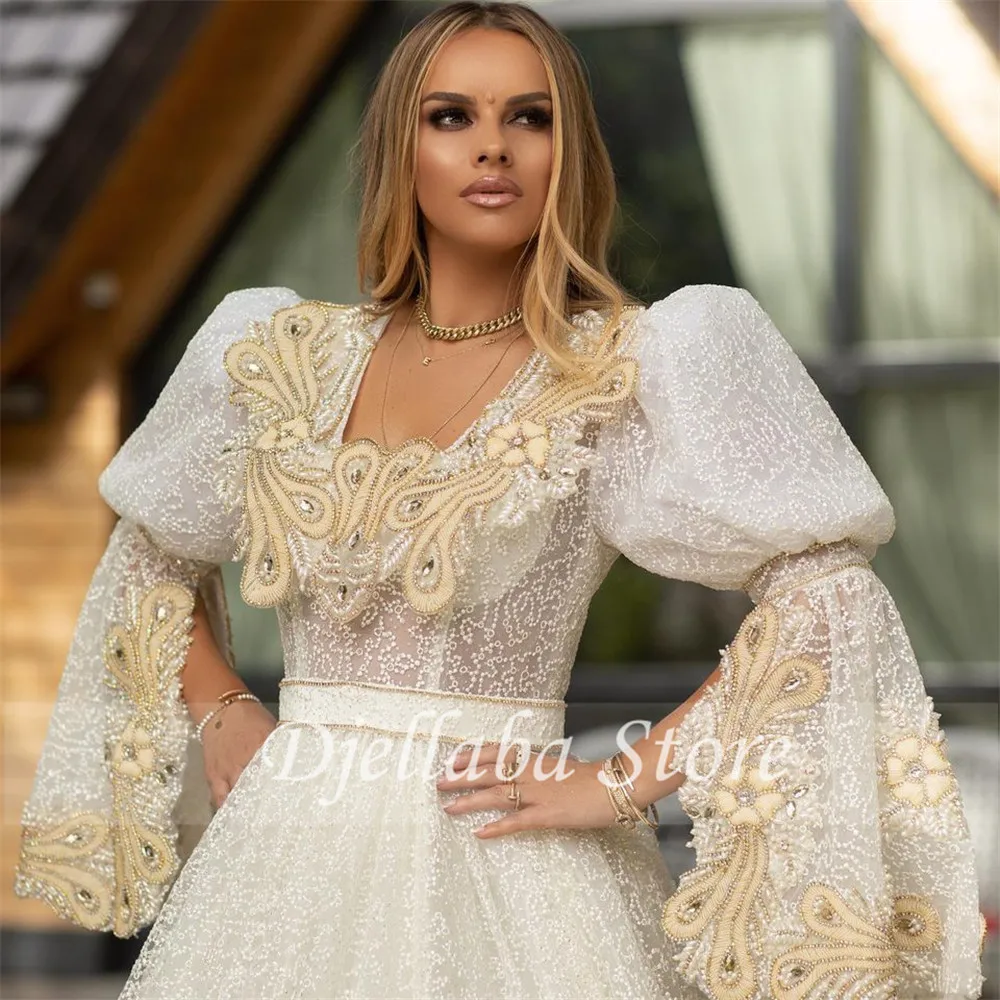 

Traditional Kosovo vestidos Algeria A-line Lace Evening Dresses Algeria Caftan de soire Party Gowns Arabic