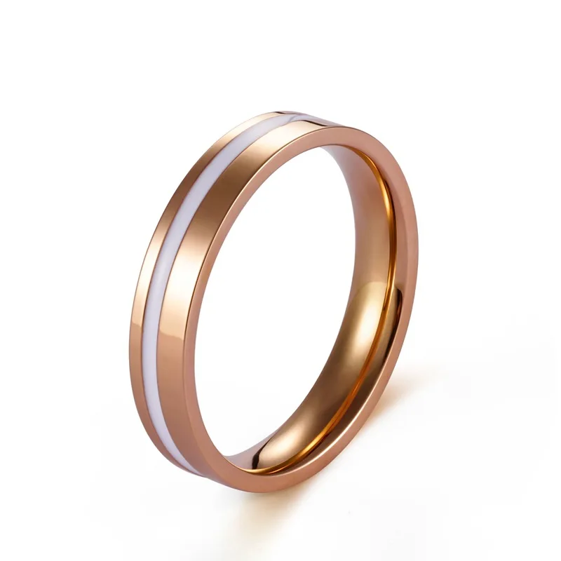 

Fashion Men's and Women's Rings Rose Gold Couple Titanium Steel Ring Stainless Steel Multicolor Ring