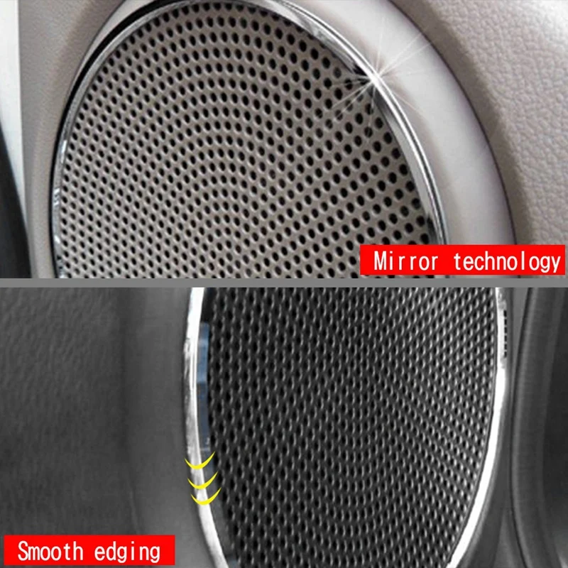

4Pcs for Honda N-One 2021 Chrome Side Door Audio Speaker Cover Decorative Circle Ring Cover Trims