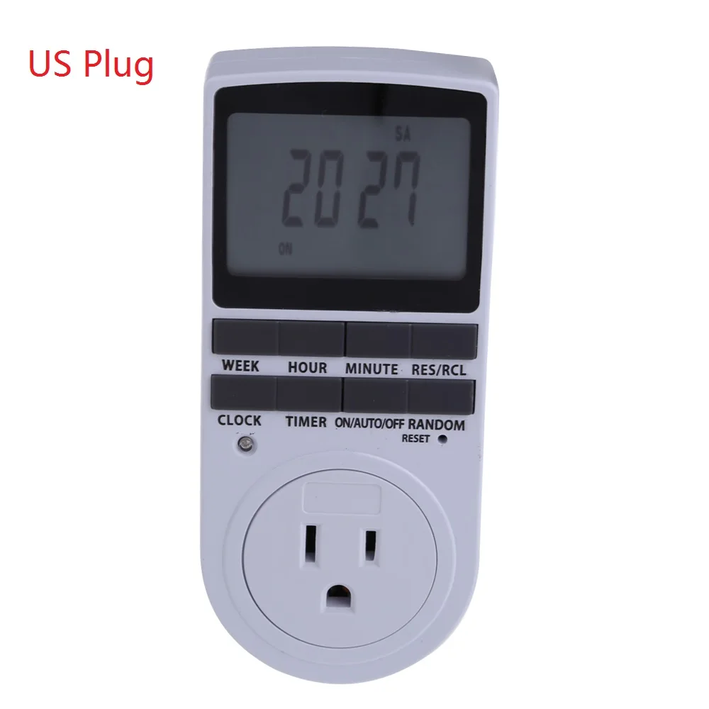 US Plug Электронный цифровой таймер США/ЕС вилка кухонный таймер розетка 120 В/60 Гц 230 В/50 Гц 7 дней 12/24 час программируемая розетка синхронизации - Цвет: US Plug