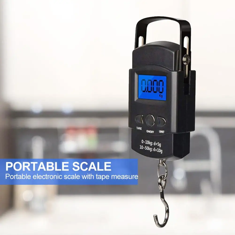

Mini Portable Digital Scale Hand Held Hanging Hook Weighing with Back Light