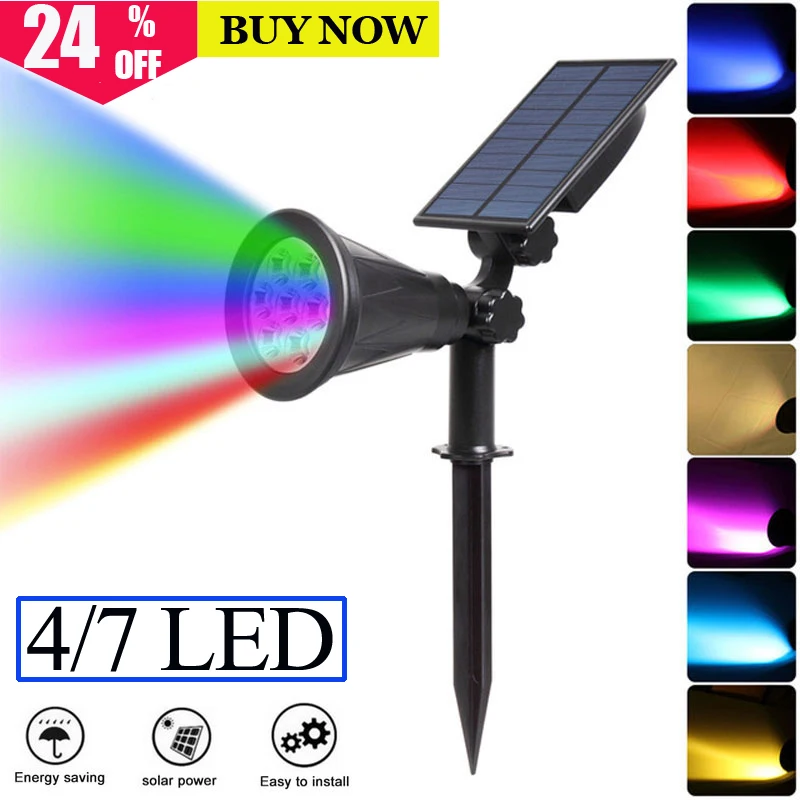 

Solar Panel LED IP65 Waterproof Landscape Ground Courtyard Lawn Inserts Adjustable 360 Degree Rotating Spotlight Outdoor Lights