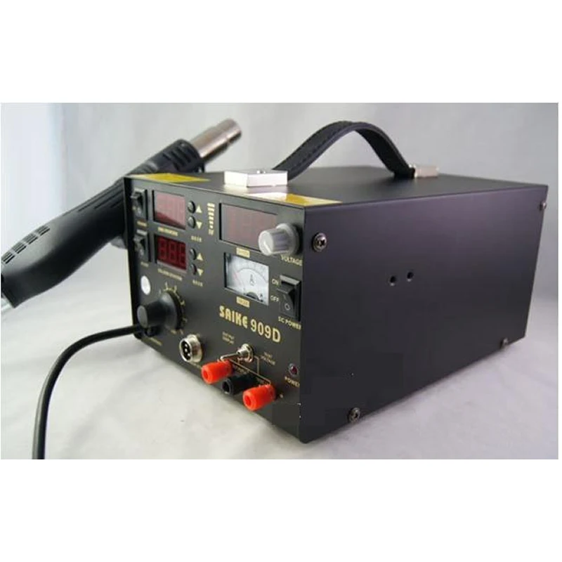 Паяльная станция SAIKE 909D 3 в 1 пистолет горячего воздуха паяльник SMD источник