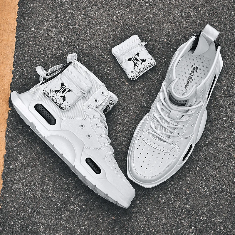 2020 трендовые высокие мужские повседневные туфли HUCDML на толстой подошве