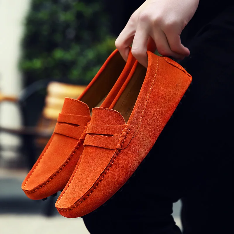 

Flats Shoes Men Loafers Soft Moccasins High Quality Genuine Leather Causual Shoes Men Gommino Driving Shoes Size 39-49