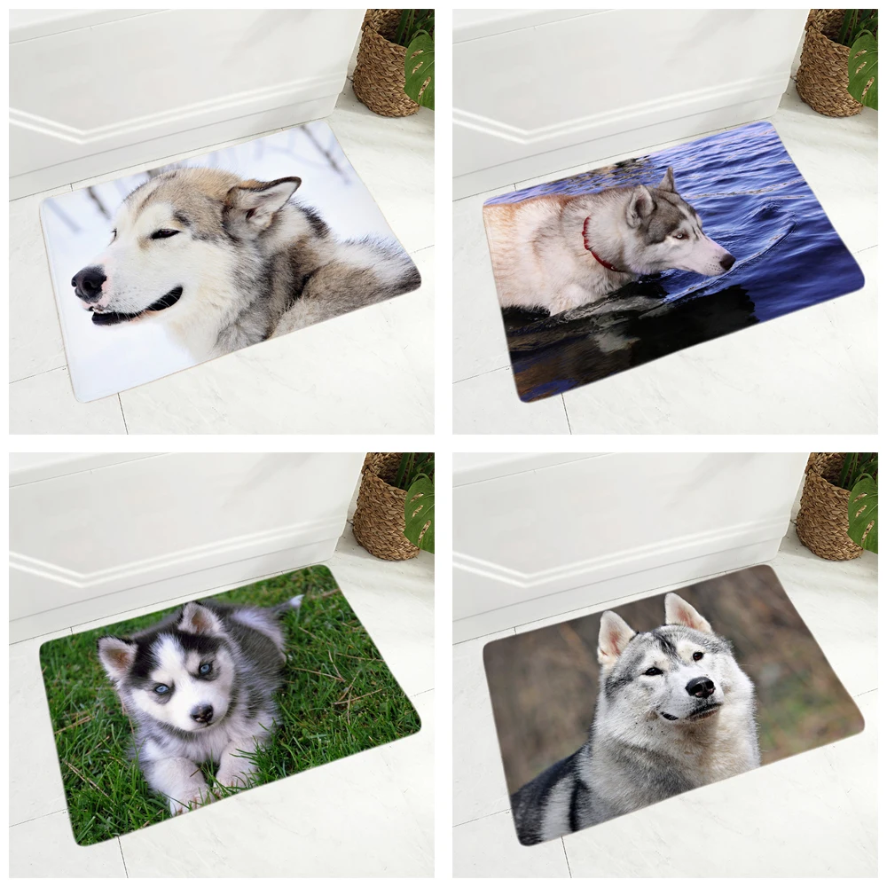 Сибирского хаски собака животное фланель ковровое покрытие коврик для прихожей