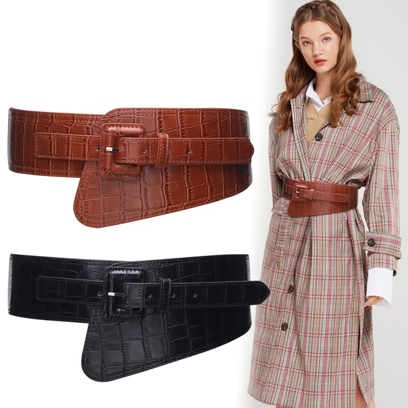 Leather Belts for Women Wide Elastic Waist Belt Stretch Corset Cinch Waistband Designer Ceinture Femme Cinturones Para Mujer
