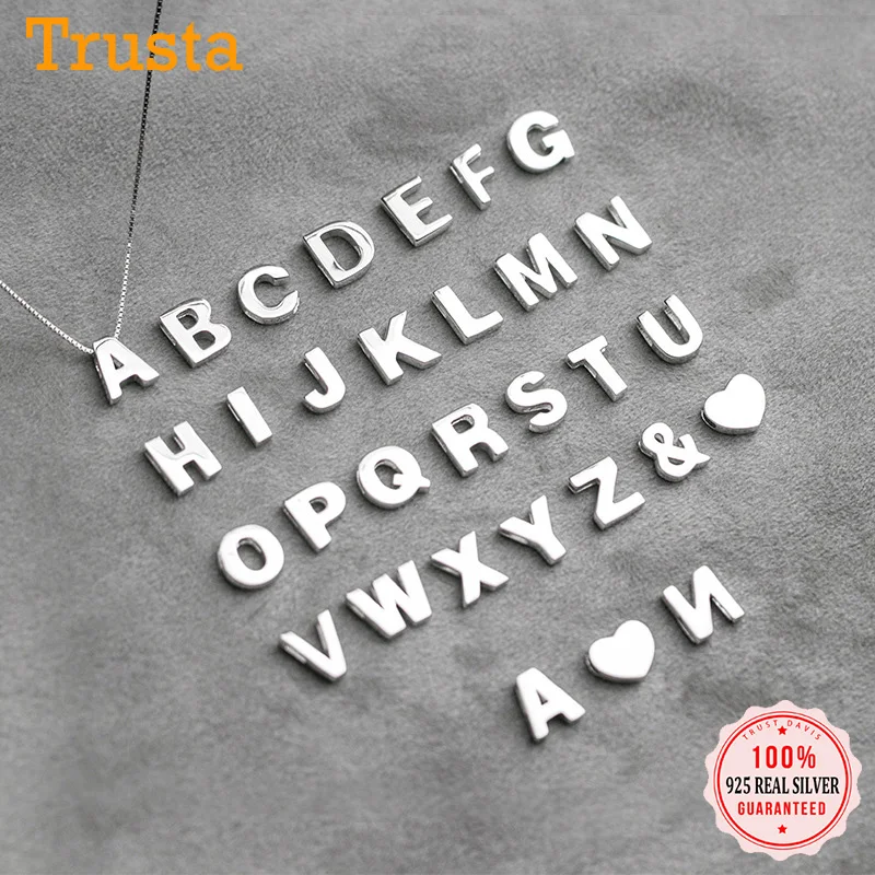 Trustdavis Real 925 Стерлинговое Серебро простой 26 детской DIY аксессуары для женщин