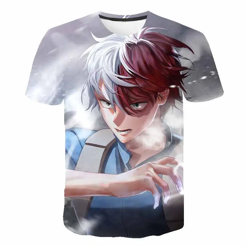 

2021 New Anime Hero Academia3D Print T Shirt Unisex Tees Short Sleeve Casual Fashion Harajuku Round-neck Short Sleeve Top