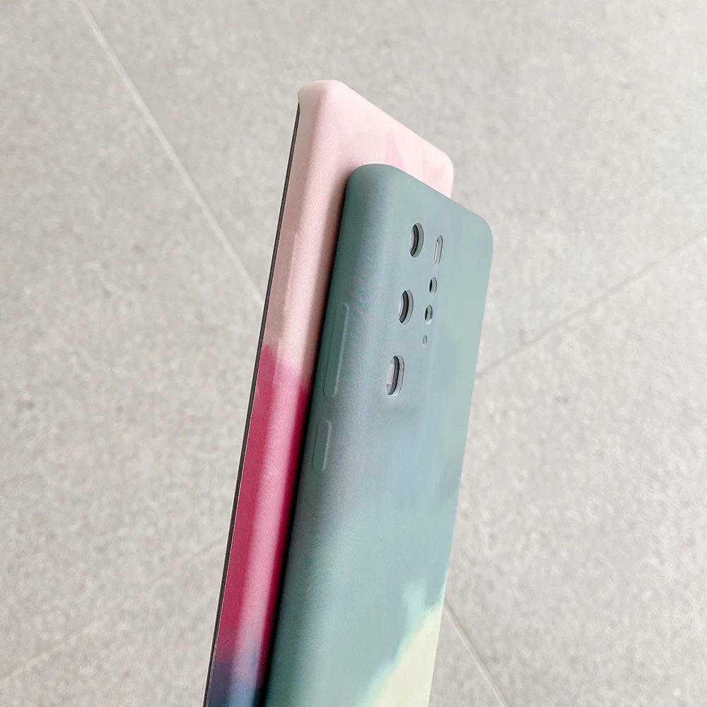 

Gradient Liquid Silicone Phone Case For Huawei P40 P30 Lite P20 Pro Mate 40 30 20 Pro Soft Camera Protection Back Cover