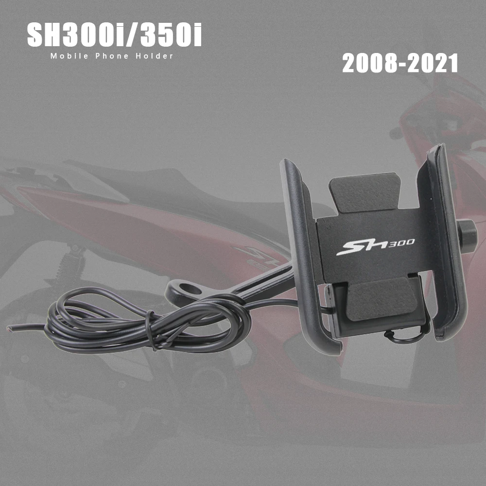 Motorcycle Mobile Phone Holder With USB Charger For Honda SH 300i 350i SH350i SH300i 2008-2021 2015 2016 2017 2018 2019 2020