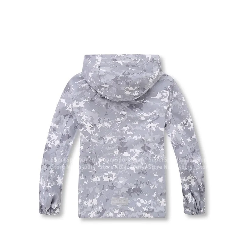 Детская камуфляжная ветровка для активного отдыха флисовая водонепроницаемая
